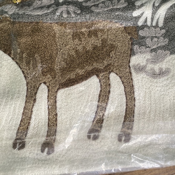 Pottery Barn Moose Crewel Embroidered Pillow Cover with Jingle Bell Accents 🔔 - Picture 10 of 15
